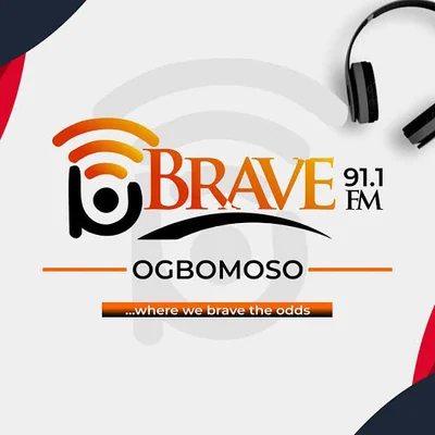 Brave 91.1 FM — Nigeria (digital-first), Nigeria live radio station logo